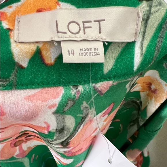 NWT LOFT Floral Midi Skirt Green Colorful 14 - Picture 7 of 8